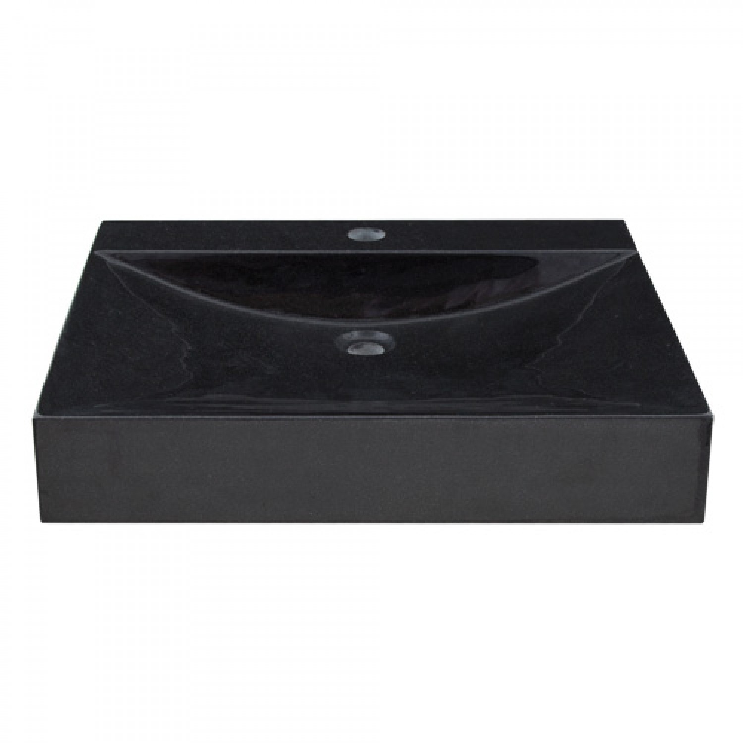 Rectangular Black Granite Vessel Sink with Polished Exterior | Natural ...